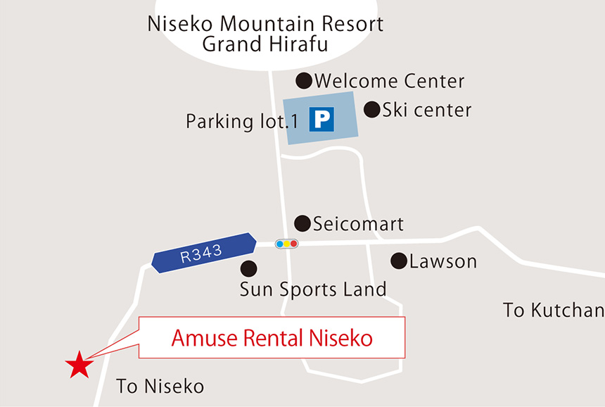 Map of Amuse Rental Niseko