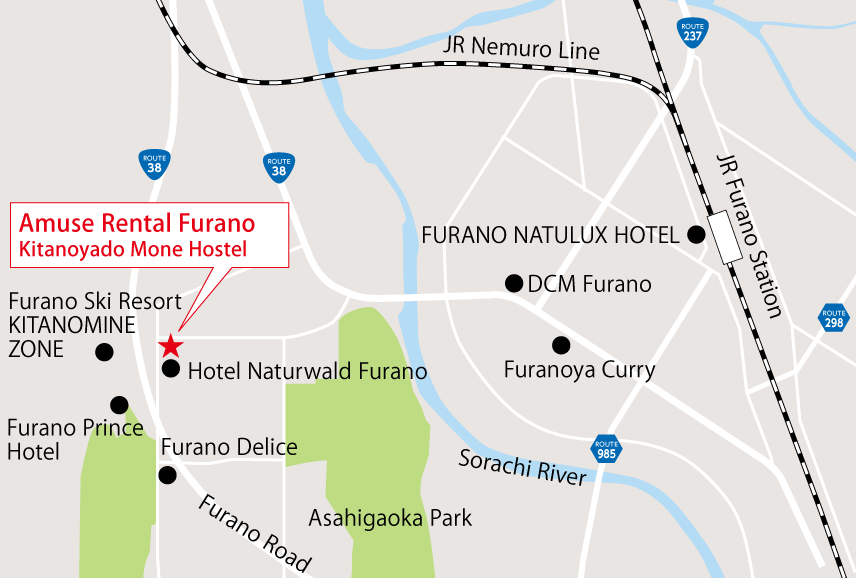 Map of Amuse Rental Furano